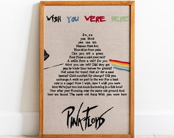 Pink Floyd &#39;Wish You Were Here&#39; Lyrics Canvas Art - Ready to Hang