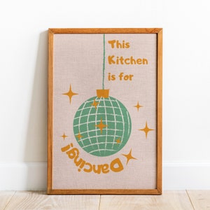 Disco Ball Kitchen Print: Retro Trendy Wall Art