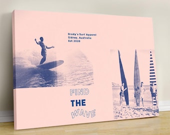 Vintage Malibu Surfing Poster: Retro Strand Haus Dekor