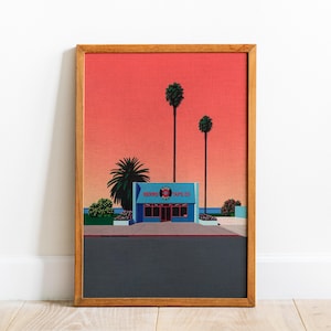 Druk artystyczny Hiroshi Nagai: dekoracja ścienna w stylu retro w stylu japońskim, oprawiona/bez ramki
