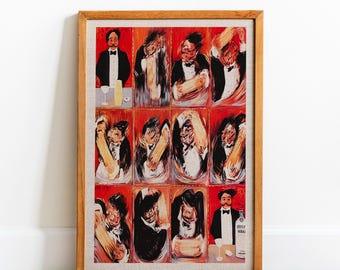 Guy Buffet Martini Poster: Framed Vintage Bar Decor Art
