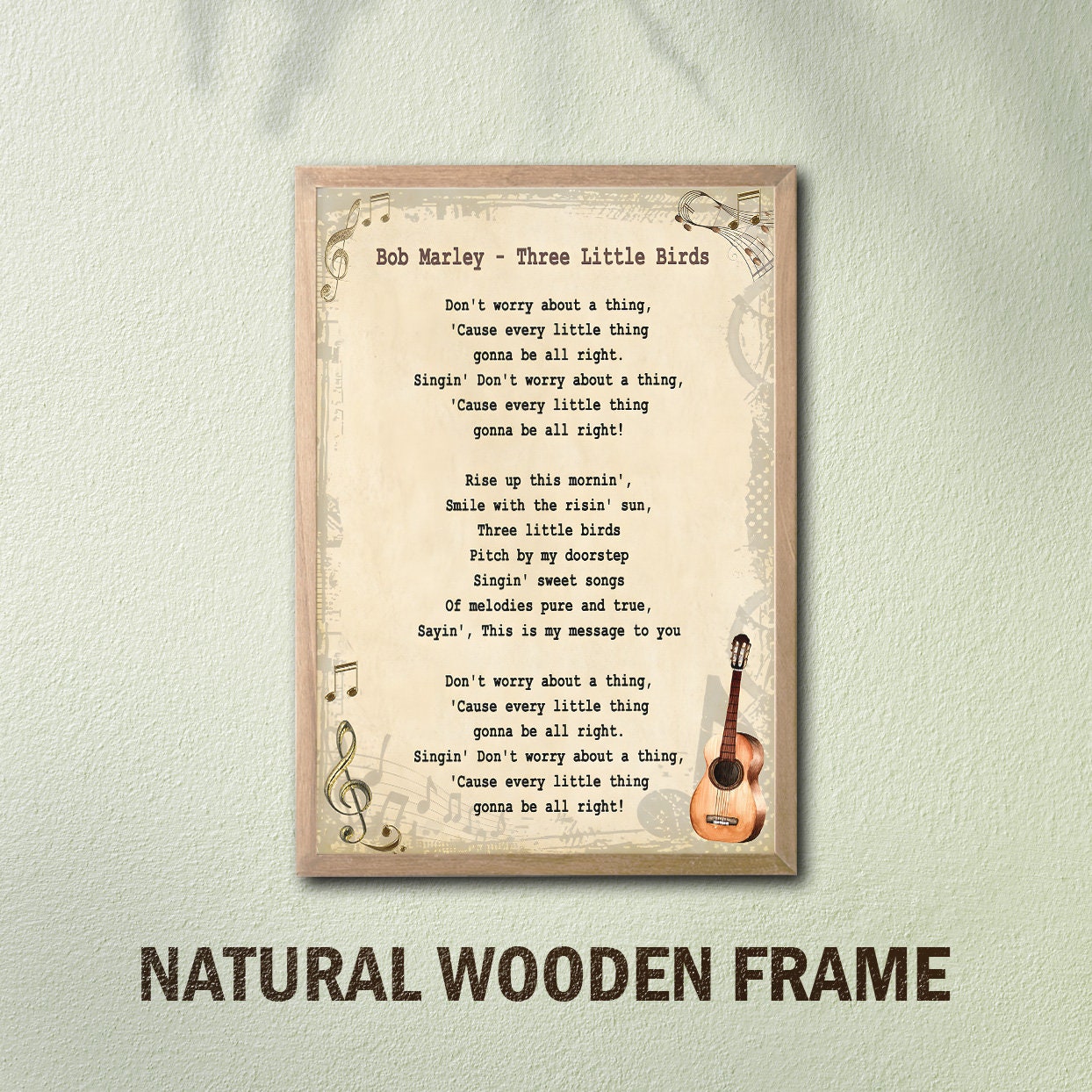 Three little birds song lyrics poster bob marley song bob marley music