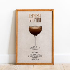 Espresso Martini Print, Bar Cart Decor Cocktail Poster, Party Signature Drink Sign, Trendy Wall Decor, Minimalist Elegant Sophisticated