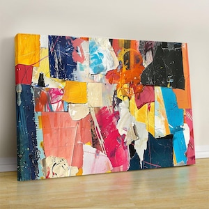 Colorful Abstract Painting, Colourful Piece Poster, Extra Large Modern Abstract Artwork
