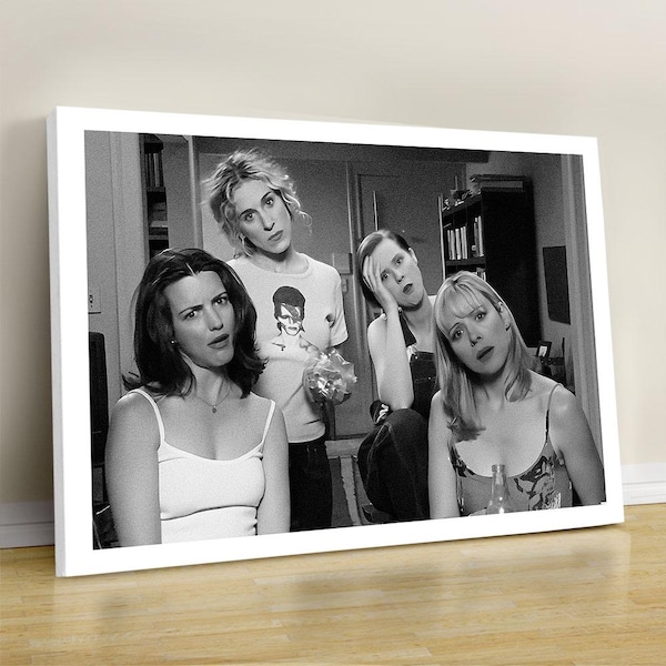 Lienzo divertido de baño de SATC: decoración de pared con escena de TV