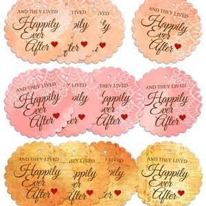 PDF Wedding Favor Tags Happily Ever After image 2