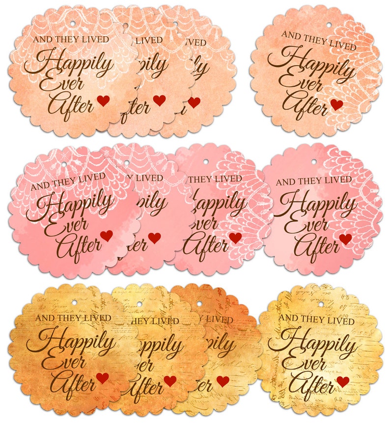 PDF Wedding Favor Tags Happily Ever After image 2