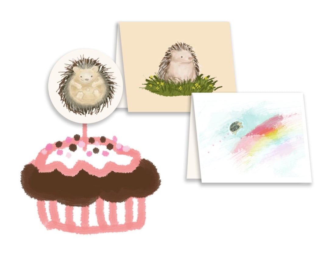 Hedgehogs Over the Rainbow Drawings, Clip Art, Illustrations, GIF, JPEG ...