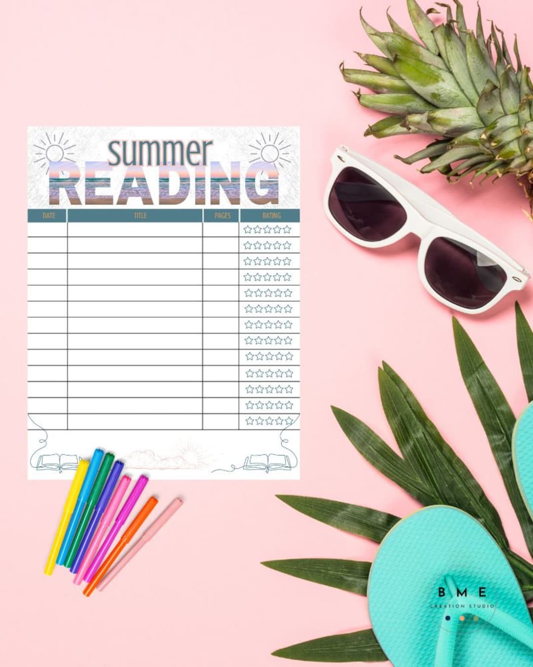 Printable Summer Reading Tracker/log/beach Theme/pdf and JPG Included ...