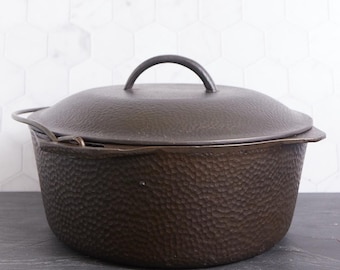 Vintage Hammered Lodge #8 Cast Iron Dutch Oven