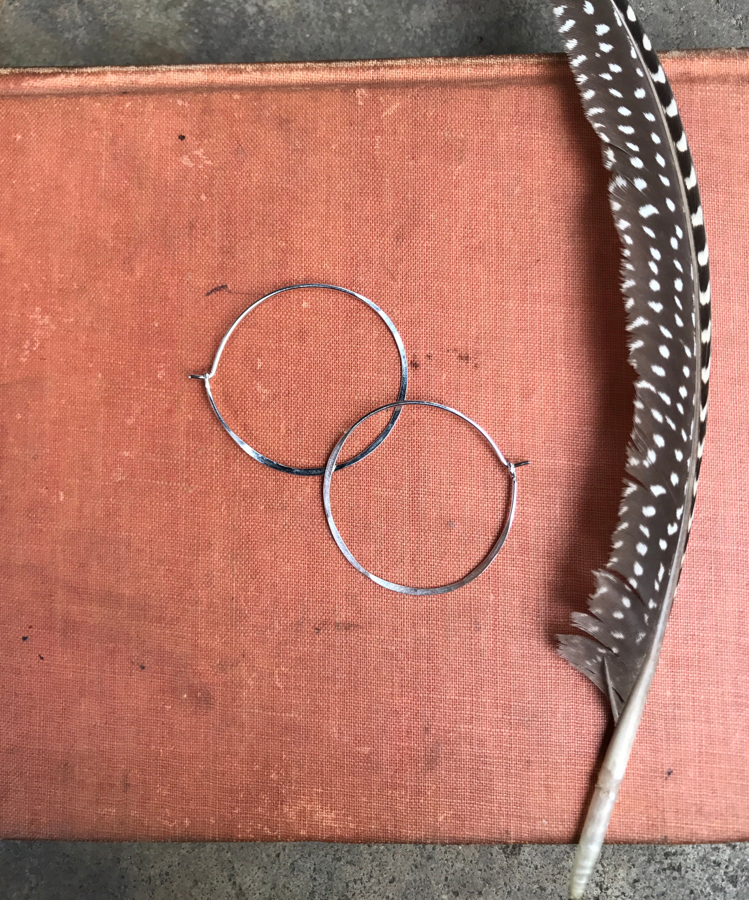 Small Fold Hoops in Silver main image 1