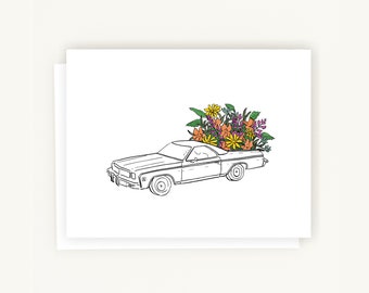 El Camino Card, Wildflowers, California Native Plants, Greeting Card, Botanical Drawing, Floral, Note Card, Blank Inside