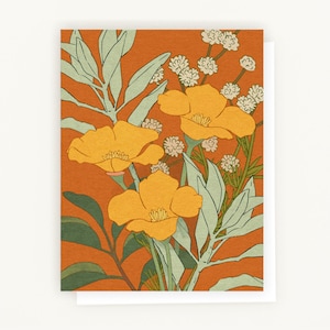Single Card, Poppy Pop, California Poppy, Blank Inside