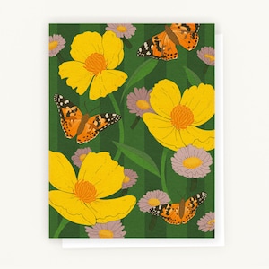 Set 8 Notecards // Bush Poppy Waltz Notecards, California Native Plant, Blank Inside