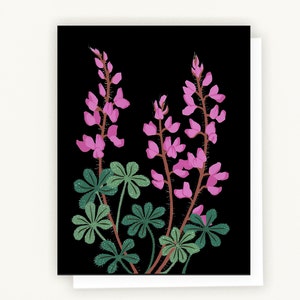 Set of 8 Cards, Stinging Lupine, California Native Plant, Blank Inside