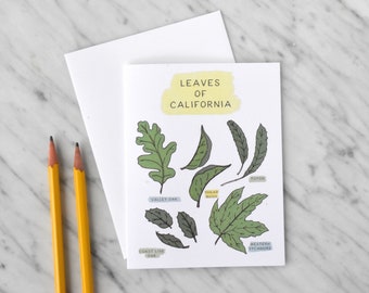 Blank Card, Note Card, Leaves of California
