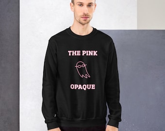 Felpa unisex rosa opaca con la scritta "I Saw the TV Glow"