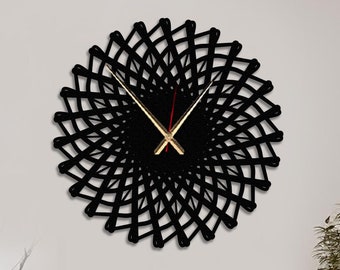 Spiral Round Modern Clock for Wall, Mid Century Style Clock, Abstract Rustic Clock Livingroom, Office Wall Clock, Handmade Metal Clock