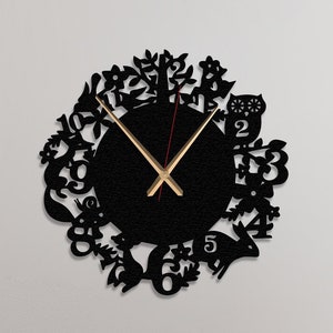 Animal Metal Wall Clock, Kids Wall Clock, Cute Wall Clock, Kitchen Clock, Decorative Round Wall Clock, Office Wall Clock, Clock Artwork Gift