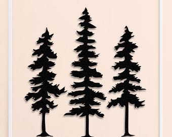 Pine Cone Decor, Metal Tree Wall Art, Evergreen Tree, Farmhouse Decor, Large Wall Decor, Outdoor Wall Decor, Lodge Wall Decor, Fireplace Art