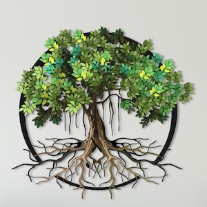 Tree of Life Metal Wall Art, Bonsai Tree Decor, Celtic Tree Sign, Oak Tree of Life, Spiritual Wall Art, Garden Metal Art, Nature Lover Gift