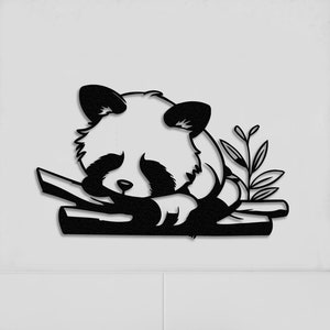 Red Panda Bear Metal Wall Decor, Animals Nursery Art, Bamboo Home Decor, Wildlife Artwork, Nature Decor, Sleeping Cute Panda Wall Decor Home