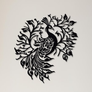 Peacock Feathers Metal Wall Decor, Garden Art, Wildlife Wall Sign, Animal Wall Decor, Home Gift, Bird Artwork, Outdoor Animal Sign