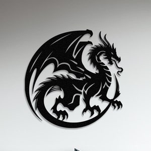 Dragon Metal Wall Art, Game Room Decor, Large Metal Wall Art, Man Cave Decor, Custom Dragon Lover Gift, Mythology Wall Art, Fantasy Artwork