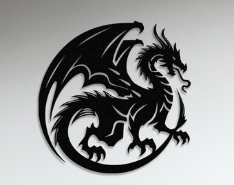 Decorazione murale in metallo raffigurante un drago, decorazione per sala giochi, grande decorazione murale in metallo, decorazione per caverna maschile, regalo personalizzato per gli amanti dei draghi, decorazione murale mitologica, opera d'arte fantasy