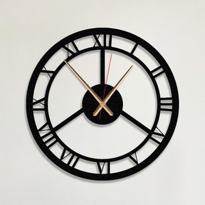 Living Room Clock Metal, Kitchen Clock, Bedroom Wall Clock, Handmade Unique Clock, Minimalist Modern Clock, Housewarming Gift, Large Clock
