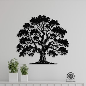 Cartello da parete in metallo con l'albero della vita, grande albero decorativo, decorazione da parete per esterni con albero genealogico, decorazione naturale per la casa, decorazione da parete con foresta, grande decorazione in metallo