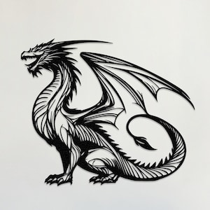 Dragon Metal Wall Sign, Mythology Wall Art, Game Room Wall Art, Fantasy Wall Art, Warrior Wall Art, Man Cave Decor, Art for Nursery