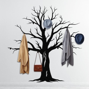 Unique Coat Tree, Metal Wall Hooks, Decorative Hanger, Entryway Organizer, Farmhouse Modern Clothes Rack, Tree Branch Hook, Hat Rack