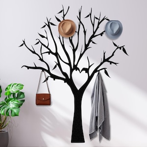 Metal Tree Branch Coat Hooks, Hat and Clothing Rack, Decorative Tree, Entryway Organizer, Towel Hook, Coat Hanger, Farmhouse Decor