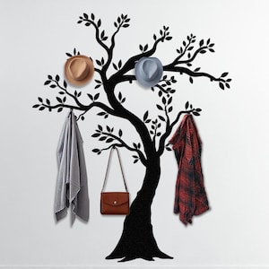 Hall Tree Coat Rack, Metal Branch Clothing Hanger, Decorative Hooks, Entryway Organizer, Hat Rack, Metal Tree Wall Art, Farmhouse Coat Rack