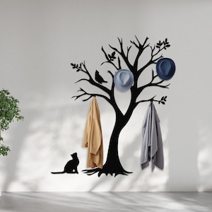 Coat Tree Rack Metal Wall Mount, Decorative Hooks, Hall Tree Decor, Hat Hooks, Farmhouse Decor, Key Rack, Clothing Hanger, Modern Coat Rack
