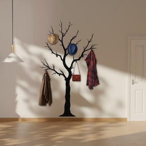 Perchero extragrande con forma de árbol, organizador de entrada, ganchos de pared únicos, percha decorativa, decoración del árbol de la vida, percha para sombreros, decoración de ramas