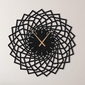 Wall Art Clock Unique, Metal Round Clock, Unique Home Decor, Large Wall Clock, Black Farmhouse Wall Clock, Abstract Clock, Vintage Clock