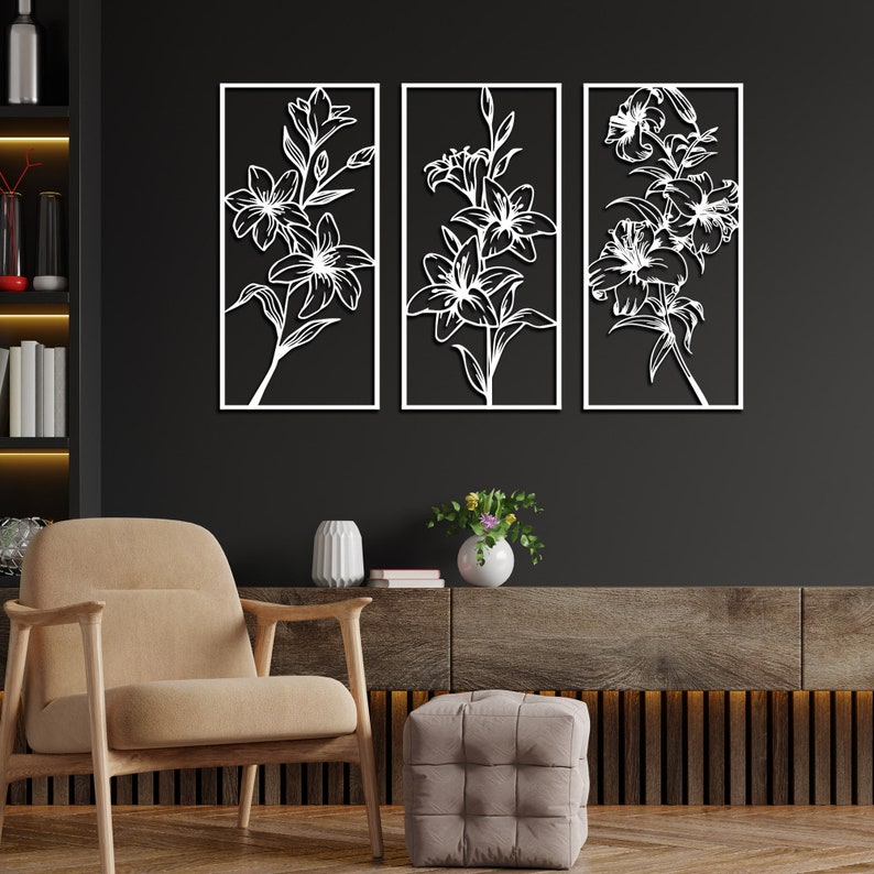 Wall Art Set of 3,
wild flowers decor,
Livingroom Decor,
flower decor,
Spring Flowers Art,
Porch Decor,
Metal Flowers Art,
Nature Wall art,
metal wall decor,
3 Piece Wall Art,
botanical art,
Extra Large Wall Art,
flower wall decor,