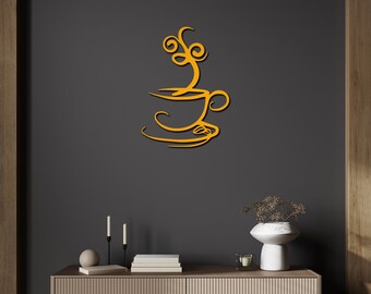 Coole Metall-Wanddekoration Mit Kaffeetassen-Motiv - Rustikaler Bauernhaus-Stil Für Küche & Café