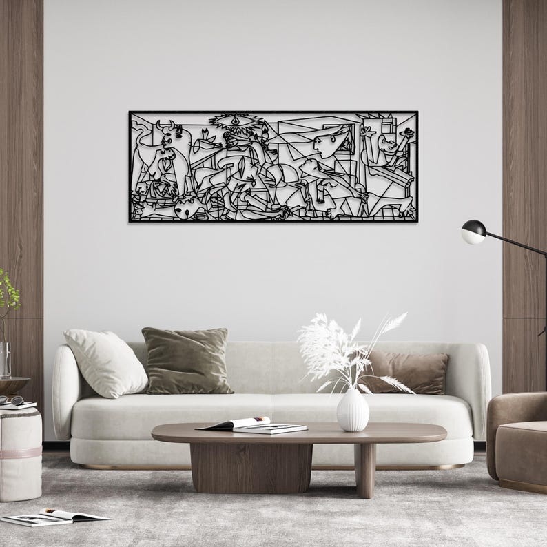 picasso wall decor,
guernica wall art,
picasso guernica,
modern wall decor,
metal artwork,
metal line art,
picasso decor,
aesthetic room decor,
modern art decor,
office art decor,
gallery wall set,
mid century modern,
trendy wall art,