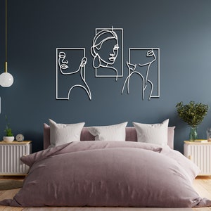 Women Line Art Set of 3, Abstract Woman Face, Feminine Art, Figurative ...