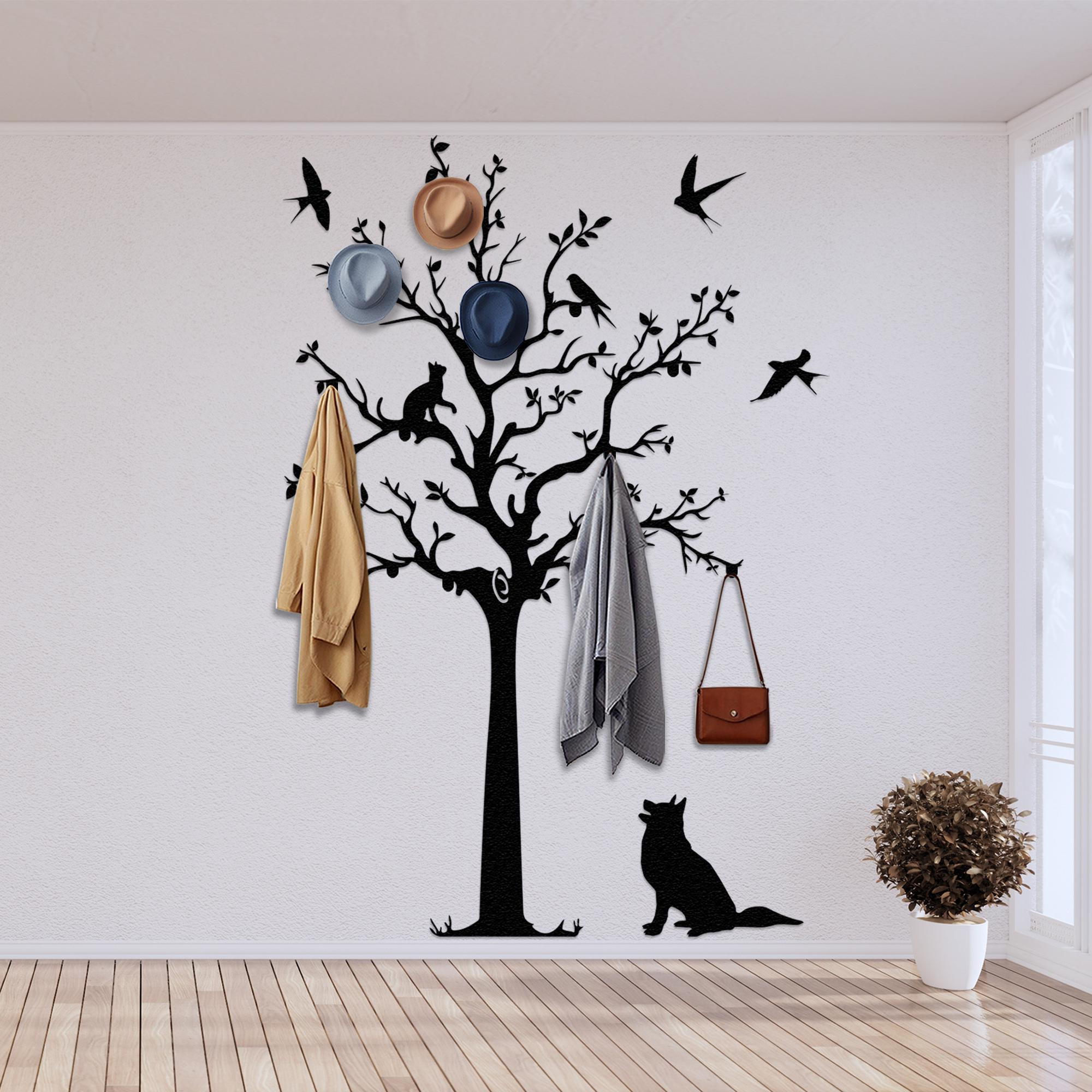 Decorative Coat Rack Wall Mount, Clothes Branch Hanger, Entryway Hall ...