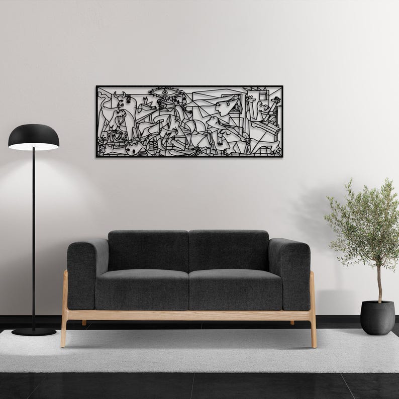 picasso wall decor,
guernica wall art,
picasso guernica,
modern wall decor,
metal artwork,
metal line art,
picasso decor,
aesthetic room decor,
modern art decor,
office art decor,
gallery wall set,
mid century modern,
trendy wall art,
