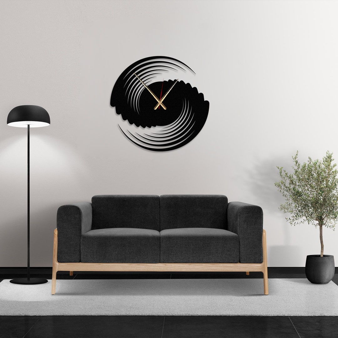 Vortex Clock Vortex Spiral Wall Clock Unique, Decorative Clock Metal, Gold Wall ...