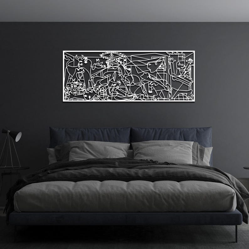 picasso wall decor,
guernica wall art,
picasso guernica,
modern wall decor,
metal artwork,
metal line art,
picasso decor,
aesthetic room decor,
modern art decor,
office art decor,
gallery wall set,
mid century modern,
trendy wall art,