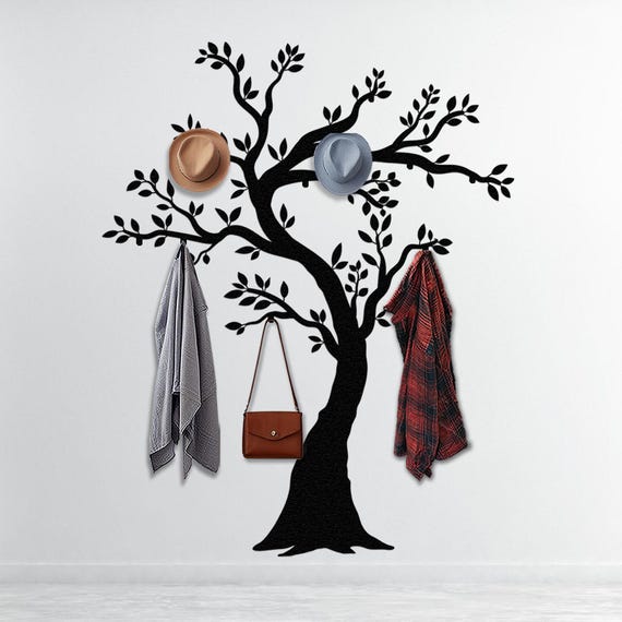 Hall Tree Coat Rack, Metal Branch Clothing Hanger, Decorative Hooks, Entryway Organizer, Hat Rack, Metal Tree Wall Art, Farmhouse Coat Rack