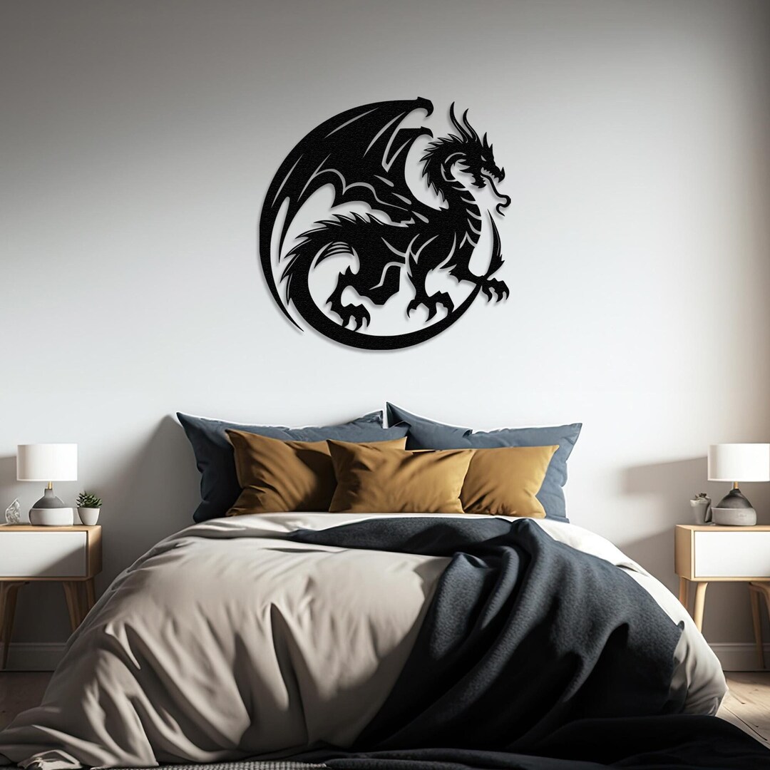 Photo inspiration: Gallery Detail: Dragon Metal Wall Art Game Room Decor Large Metal Wall