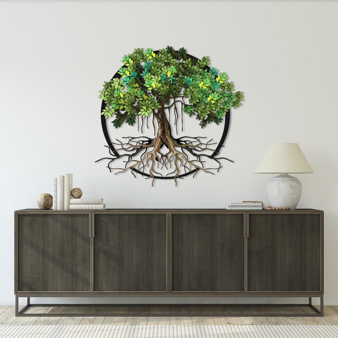 Tree of Life Metal Wall Art, Bonsai Tree Decor, Celtic Tree Sign, Oak ...