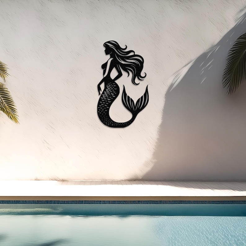 metal mermaid,
beach wall art,
coastal wall art,
mermaid art,
mermaid wall art,
ocean wall art,
nautical wall art,
outdoor wall art,
pool wall decor,
seaside wall art, 
bathroom metal art,
garden art,
sea life art,